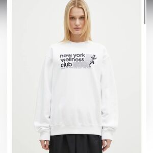Sporty & Rich White Crewneck Sweater Medium